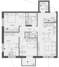 79,8 м², 3-комнатная квартира 7 824 320 ₽ - изображение 7