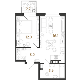 50 м², 1-комнатная квартира 14 990 000 ₽ - изображение 119