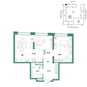 55 м², 2-комнатная квартира 5 800 000 ₽ - изображение 45