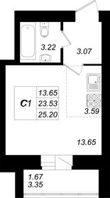 29,4 м², квартира-студия 4 263 000 ₽ - изображение 7