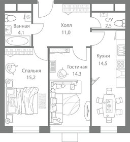 61,2 м², 2-комнатная квартира 15 651 900 ₽ - изображение 69
