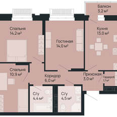 Квартира 72,7 м², 3-комнатная - изображение 2