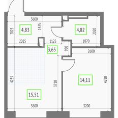 Квартира 42,9 м², 1-комнатная - изображение 2