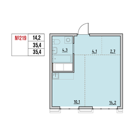 Квартира 35,4 м², 1-комнатная - изображение 1