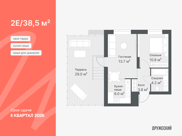 Квартира 38,5 м², 1-комнатная - изображение 1