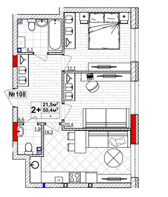 50,7 м², 2-комнатная квартира 6 360 288 ₽ - изображение 8