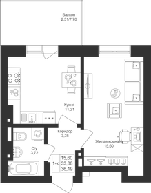 36,2 м², 1-комнатная квартира 6 874 200 ₽ - изображение 73