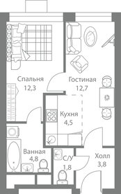 Квартира 39,9 м², 2-комнатная - изображение 1