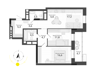 74 м², 3-комнатная квартира 4 750 000 ₽ - изображение 86
