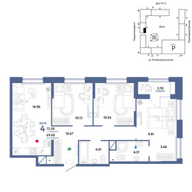 Квартира 72,4 м², 4-комнатная - изображение 1