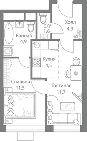 29,8 м², 2-комнатная квартира 8 100 000 ₽ - изображение 54