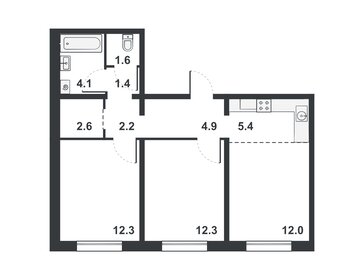 61,6 м², 2-комнатная квартира 5 400 000 ₽ - изображение 80