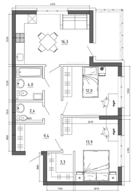 Квартира 69,5 м², студия - изображение 1