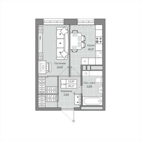 36,2 м², 1-комнатная квартира 6 644 510 ₽ - изображение 27