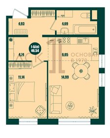 45 м², 2-комнатная квартира 4 850 000 ₽ - изображение 75