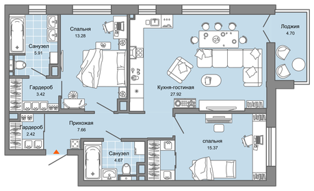 81 м², 3-комнатная квартира 11 396 410 ₽ - изображение 28