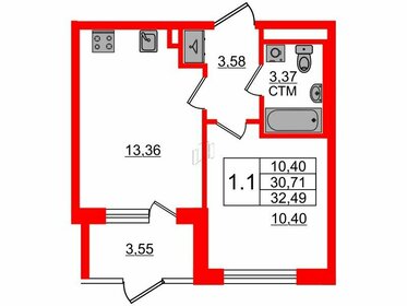 31,2 м², 1-комнатная квартира 6 500 000 ₽ - изображение 11