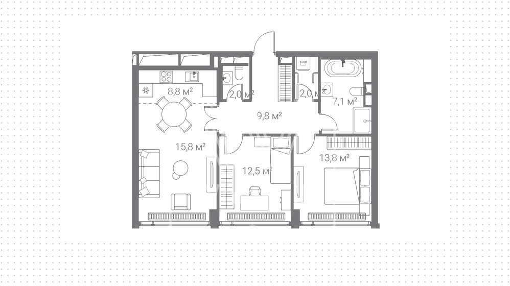 71,7 м², квартира-студия 36 950 000 ₽ - изображение 23