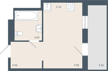 Квартира 26,2 м², 1-комнатная - изображение 1