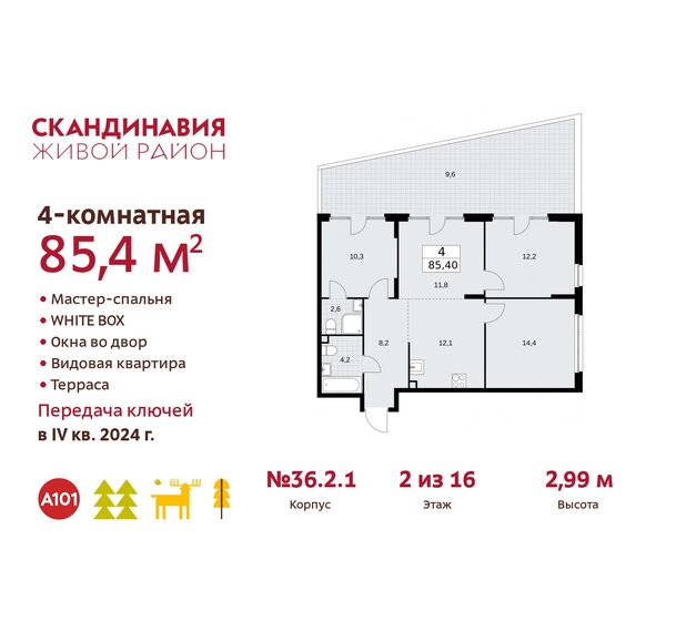 85,4 м², 4-комнатная квартира 21 454 684 ₽ - изображение 38