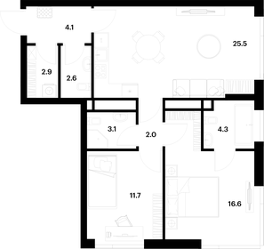 Квартира 72,8 м², 2-комнатная - изображение 1