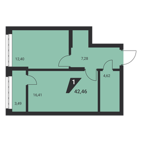 42 м², 1-комнатная квартира 4 580 000 ₽ - изображение 31