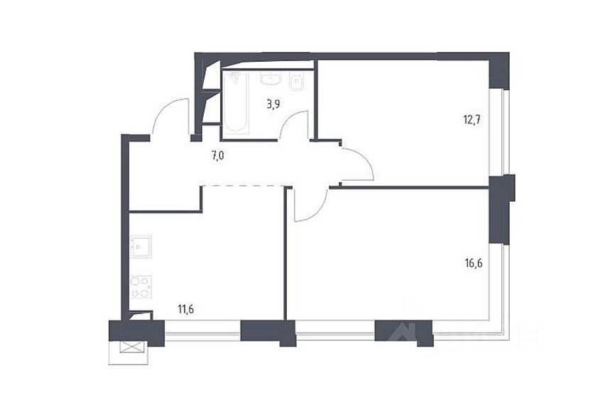 51,6 м², 2-комнатные апартаменты 17 700 000 ₽ - изображение 1