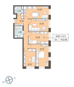 Квартира 101,8 м², 4-комнатная - изображение 1