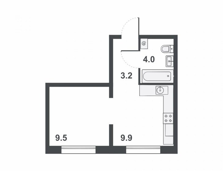 27 м², 1-комнатная квартира 2 519 999 ₽ - изображение 1