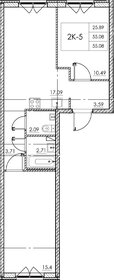 Квартира 55,1 м², 2-комнатная - изображение 1