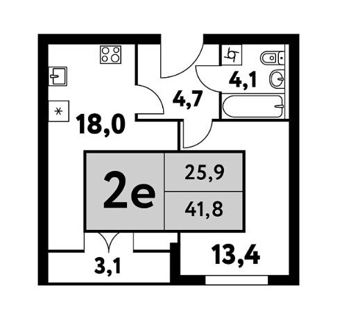 41,8 м², 2-комнатная квартира 17 300 000 ₽ - изображение 1