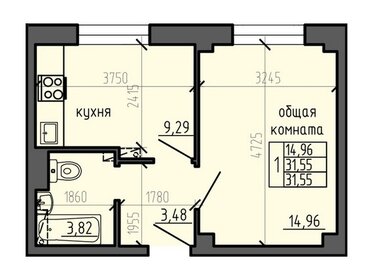 Квартира 31 м², 1-комнатная - изображение 1