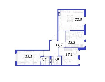 Квартира 82,8 м², 3-комнатная - изображение 1