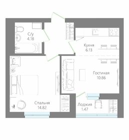 Квартира 42,2 м², 2-комнатная - изображение 3