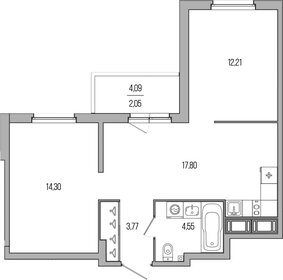 Квартира 54,7 м², 2-комнатная - изображение 1