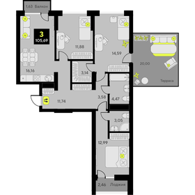 116 м², 3-комнатная квартира 13 250 000 ₽ - изображение 98