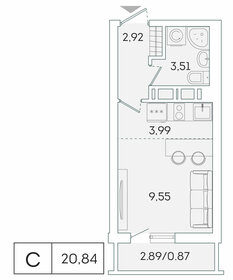 20,8 м², квартира-студия 3 592 636 ₽ - изображение 61