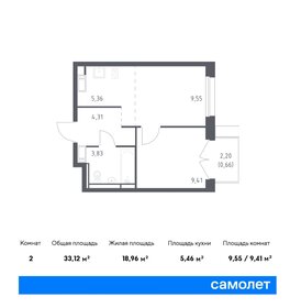 Квартира 33,1 м², 1-комнатная - изображение 1