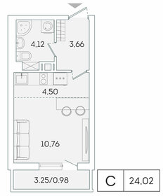 28 м², квартира-студия 3 500 000 ₽ - изображение 70