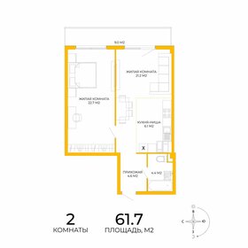 61,5 м², 3-комнатная квартира 4 700 000 ₽ - изображение 91