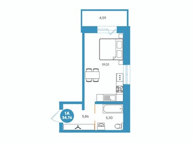 35,3 м², 1-комнатная квартира 3 372 000 ₽ - изображение 48