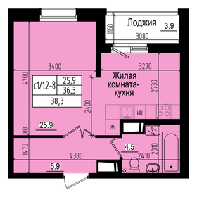 38,3 м², квартира-студия 8 407 776 ₽ - изображение 14