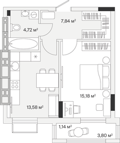 42,5 м², 1-комнатная квартира 5 818 390 ₽ - изображение 56