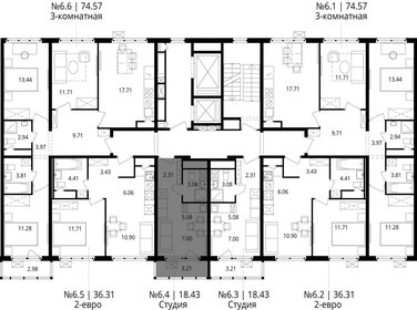 18,7 м², квартира-студия 4 976 620 ₽ - изображение 59