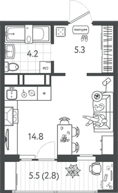 Квартира 27,1 м², студия - изображение 1