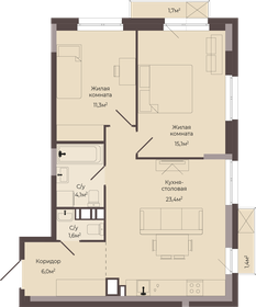 Квартира 62,4 м², 2-комнатная - изображение 1