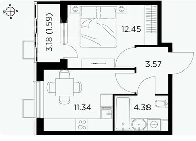 33 м², 1-комнатная квартира 6 500 000 ₽ - изображение 46