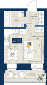 25,5 м², квартира-студия 3 716 070 ₽ - изображение 9