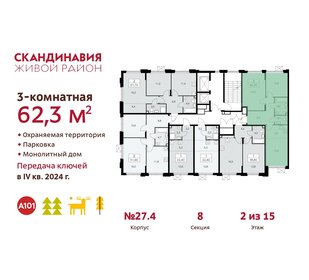 72,5 м², 3-комнатная квартира 17 200 000 ₽ - изображение 84