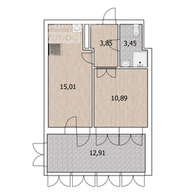 Квартира 46,1 м², 2-комнатные - изображение 4